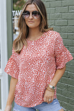 Load image into Gallery viewer, Pink Leopard Spotted Ruffle Sleeve T-Shirt
