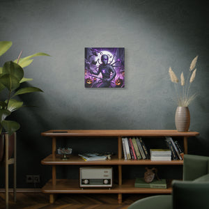 Ninja Halloween Wall Art, Frightening Home Decor, Glow-in-the-Dark Canvas