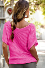 Load image into Gallery viewer, Red Clay Solid Loose Knit Short Dolman Sleeve Sweater
