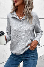 Load image into Gallery viewer, Laurel Green Textured Knit Buttoned Kangaroo Pocket Sweatshirt
