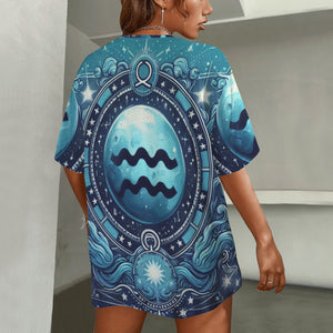Aquarius Round Neck Loose T-Shirt
