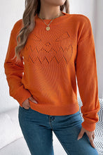 Load image into Gallery viewer, Flamingo Halloween Spooky Face Hollowed Pattern Casual Sweater
