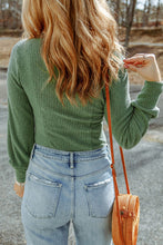 Load image into Gallery viewer, Rose U Neck Textured Long Sleeve Top
