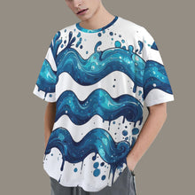 Load image into Gallery viewer, Aquarius Round Neck Loose T-Shirt (Inky Splatter)
