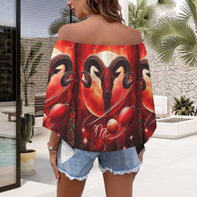 Load image into Gallery viewer, Design 666736666 Aries Off Shoulder Trumpet Sleeve Blouse
