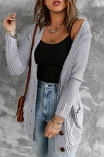 Load image into Gallery viewer, Blue Front Pocket and Buttons Closure Cardigan
