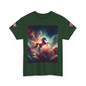 Sagittarius Galactic Unicorn Tee - Unisex Cotton T-Shirt for Cosmic Lovers, Fantasy Fans, Trendy Apparel, Astral War Merch, Gift for All Occasions