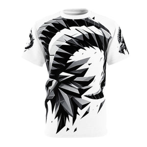 Stylish Graphic Unisex Tee, Trendy AOP T-Shirt, Black and White Design, Perfect Gift for Him/Her, Casual Wear