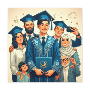 Graduation Celebration Stretched Canvas, Custom Wall Art, Gift for Graduates, Family Home Decor, Art for Special Occasions