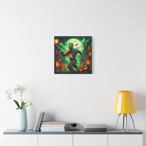 Spooky Halloween Wall Art Canvas, Mummy Decor for Fall, Halloween Party Decoration, Frightening Home Decor, Unique Gift Idea