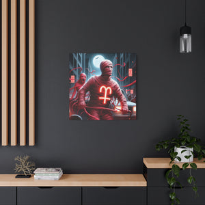 Retro Horror Art Canvas Print, Mummy Wall Art, Spooky Home Decor, Halloween Gift, Dark Aesthetic