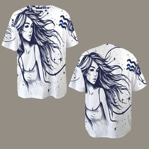 Aquarius Round Neck Loose T-Shirt (Rough Sketch) 3