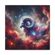 Load image into Gallery viewer, Celestial Aries Canvas Art | Zodiac Decor, Astrological Gift, Wall Art, Bedroom Decor, Motivational Decor
