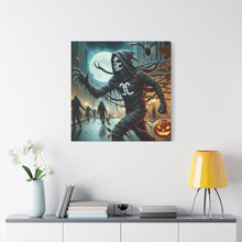 Load image into Gallery viewer, Spooky Halloween Wall Art Canvas, Creepy Decor for Haunted Houses, Trick or Treat Wall Hanging, Frightening Artwork, Seasonal Home Decor
