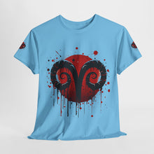 Load image into Gallery viewer, Aries Heart Tee, Unisex Heavy Cotton T-Shirt, Astrology Gift, Birthday Present, Graphic Tee, Casual Wear, Unique Design
