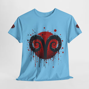 Aries Heart Tee, Unisex Heavy Cotton T-Shirt, Astrology Gift, Birthday Present, Graphic Tee, Casual Wear, Unique Design