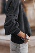 Load image into Gallery viewer, Brown Drop Shoulder Crew Neck Pullover Sweatshirt
