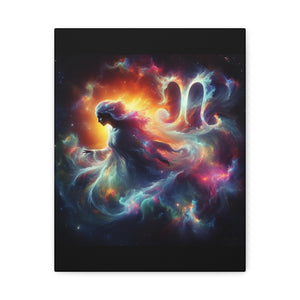 Galactic Zodiac Virgo Canvas Art, Astrology Decor, Horoscope Wall Art, Cosmic Home Decor, Celestial Gift for Space Lovers