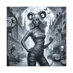 Canvas Print - Halloween Capricorn Astrology Mummy