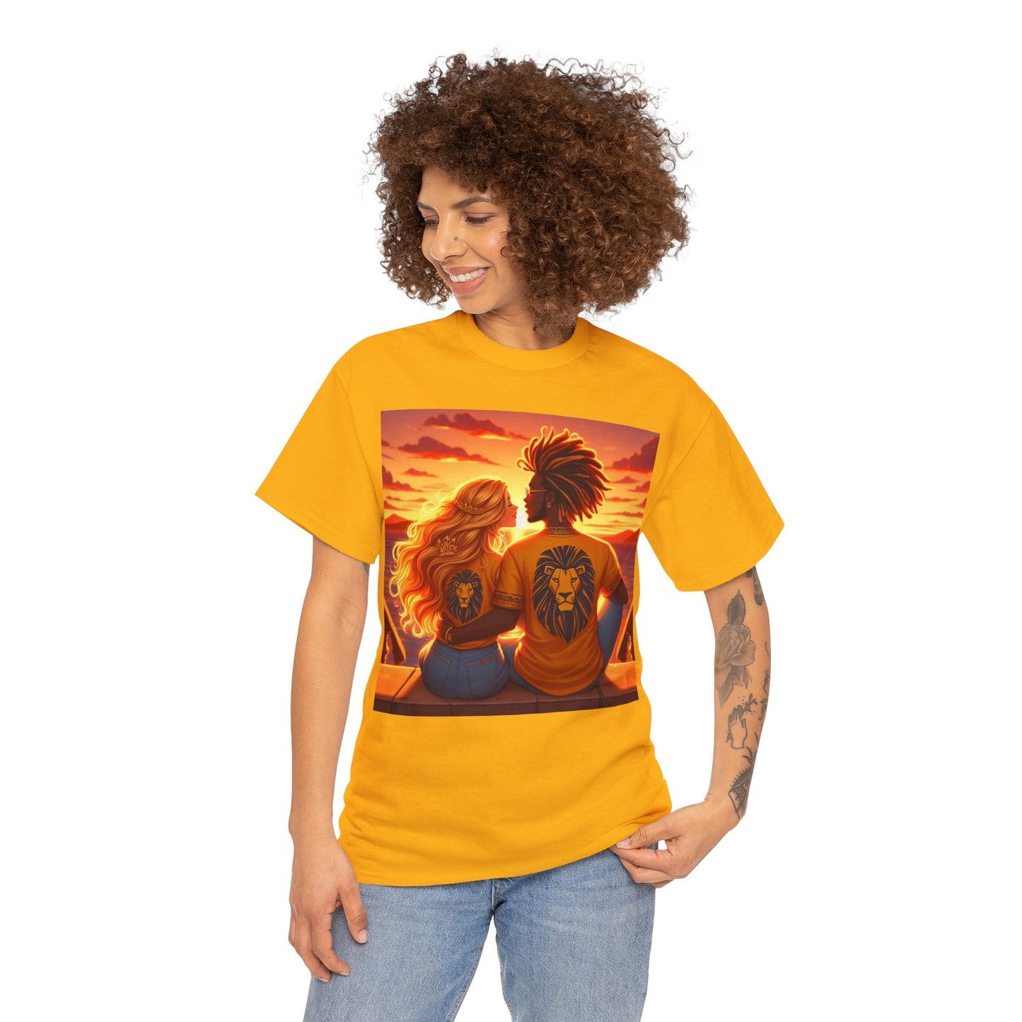 Leo Valentine's Day (6) Unisex Heavy Cotton Tee