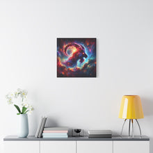 Load image into Gallery viewer, Cosmic Aries Ram Canvas Art, Galaxy Wall Decor, Astrology Gift, Stretched Canvas, Home Decor, Celestial Artwork
