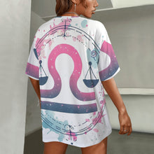 Load image into Gallery viewer, Libra Round Neck Loose T-Shirt (Inky Splatter) 3
