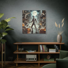 Load image into Gallery viewer, Spooky Mummy Art Canvas Print | Halloween Home Decor, Fall Wall Art, Unique Gift, Framed Mummy Artwork, Creepy Halloween Decor

