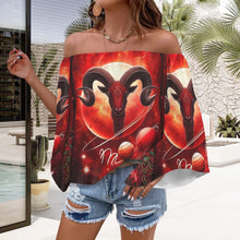 Load image into Gallery viewer, Design 666736666 Aries Off Shoulder Trumpet Sleeve Blouse
