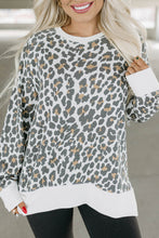 Load image into Gallery viewer, White Printed Solid Trim Leopard Print Top
