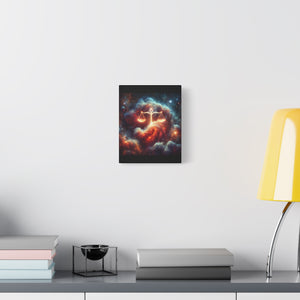 Cosmic Balance Canvas Wall Art - Celestial Decor, Zodiac Gift, Space Wall Art, Libra Astrology, Home Aesthetic
