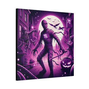 Halloween Wall Art, Spooky Canvas, Gothic Home Decor, Haunted House Decor, Mummy Artwork, Creepy Wall Hanging