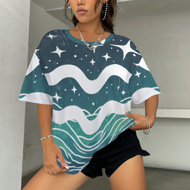 Aquarius Round Neck Loose T-Shirt