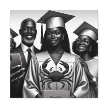 Load image into Gallery viewer, Graduation Family Canvas Art, Graduation Gift, Wall Decor, Education Celebration, Black History Month, Motivational Art

