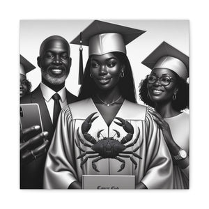 Graduation Family Canvas Art, Graduation Gift, Wall Decor, Education Celebration, Black History Month, Motivational Art