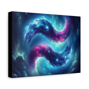 Galaxy Aquarius Wave Canvas Art, Modern Home Decor, Cosmic Wall Art, Unique Gift, Space Lovers