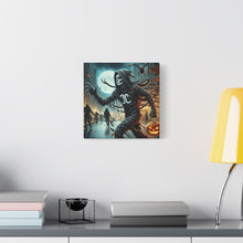 Load image into Gallery viewer, Spooky Halloween Wall Art Canvas, Creepy Decor for Haunted Houses, Trick or Treat Wall Hanging, Frightening Artwork, Seasonal Home Decor

