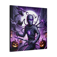 Load image into Gallery viewer, Ninja Halloween Wall Art, Frightening Home Decor, Glow-in-the-Dark Canvas
