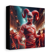 Load image into Gallery viewer, Halloween Themed Canvas Art, Spooky Decor, Unique Wall Hanging, Haunted House Artwork, Gift for Halloween Lovers, Fright Night Decor
