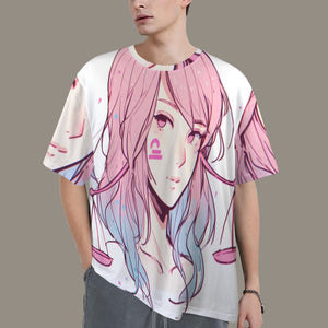 Libra Round Neck Loose T-Shirt (Rough Sketch)