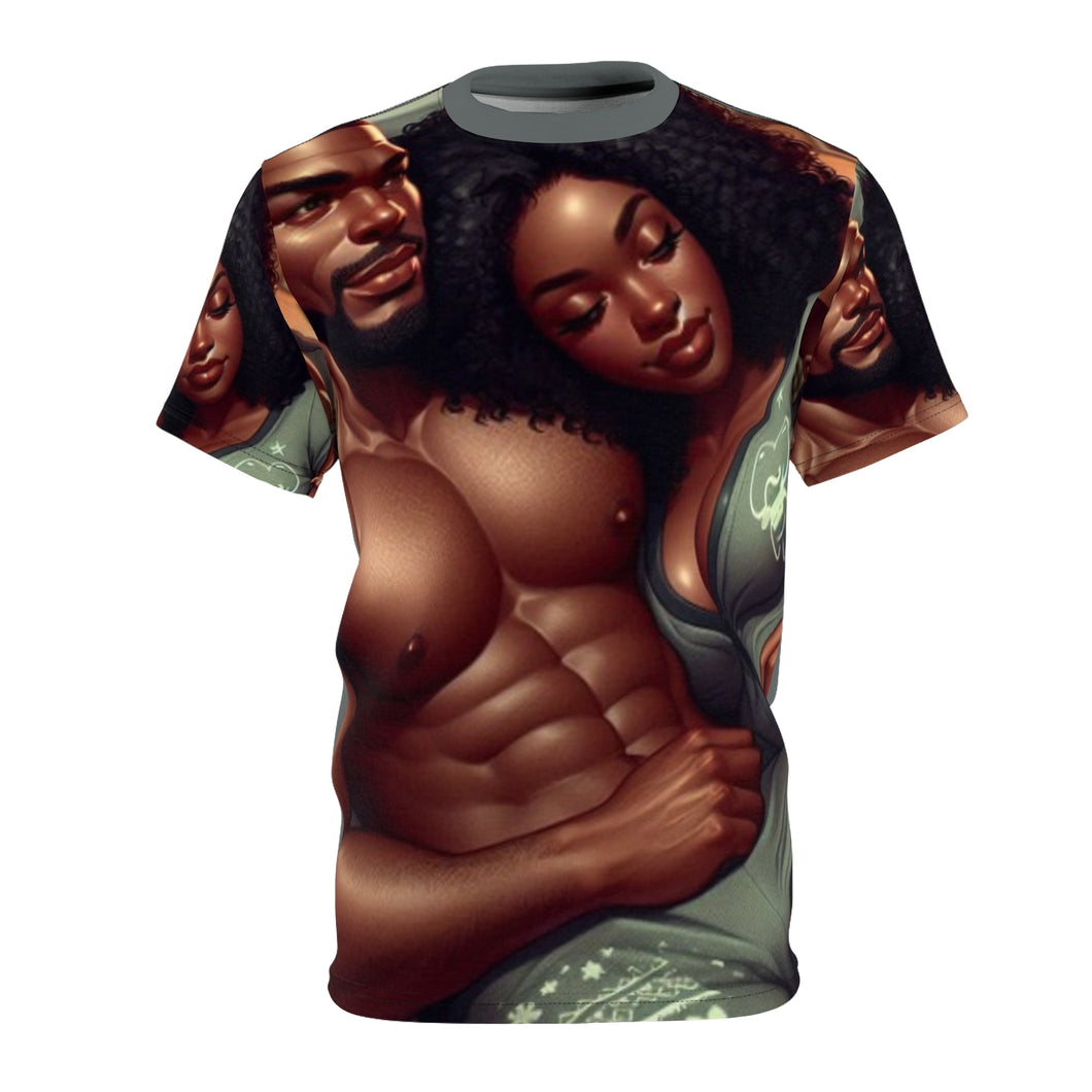 Romantic Capricorn Couple Graphic Tee - Unisex Cut & Sew T-Shirt for Love Enthusiasts