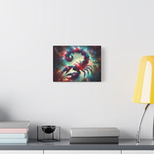 Load image into Gallery viewer, Astrological Scorpion Canvas Art Print, Zodiac Wall Decor, Astrology Gift, Cosmic Home Decor, Celestial Artwork
