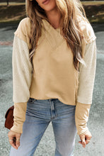 Load image into Gallery viewer, Mist Green Contrast Sleeves Patchwork Colorblock Hoodie
