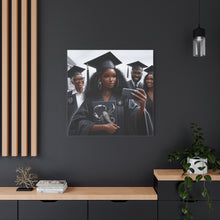 Load image into Gallery viewer, Graduation Canvas Art, Personalized Graduate Gift, Wall Decor, Black Girl Graduation, College Graduate, Inspirational Home Decor
