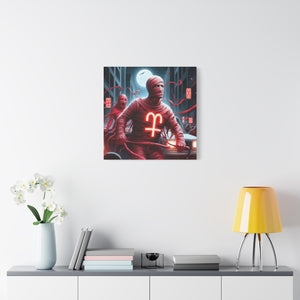 Retro Horror Art Canvas Print, Mummy Wall Art, Spooky Home Decor, Halloween Gift, Dark Aesthetic