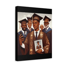 Load image into Gallery viewer, Graduation Celebration Canvas Art, Wall Decor for Graduates, Gift for Him, Family Celebration, Custom Canvas Print
