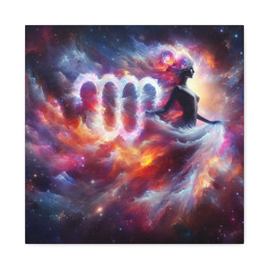 Cosmic Virgo Canvas Art, Zodiac Wall Decor, Astrology Gift for Her, Spiritual Home Decor, Artistic Virgo Print