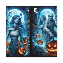 Load image into Gallery viewer, Aquarius Halloween Canvas Wall Art, Spooky Decor, Unique Gift, Home Decoration, Witch Theme Art, Perfect for Fall, Mysterious Vibe
