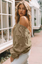 Load image into Gallery viewer, Rose Exposed Seam Twist Open Back Oversized Sweatshirt

