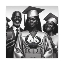 Load image into Gallery viewer, Graduation Family Canvas Art, Graduation Gift, Wall Decor, Education Celebration, Black History Month, Motivational Art
