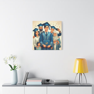 Graduation Celebration Stretched Canvas, Custom Wall Art, Gift for Graduates, Family Home Decor, Art for Special Occasions